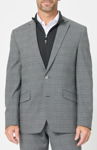 Savile Row Co Checked Two-button Suit In Charcoal/ Navy