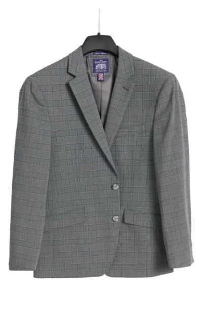 Savile Row Co Checked Two-button Suit In Charcoal/ Navy