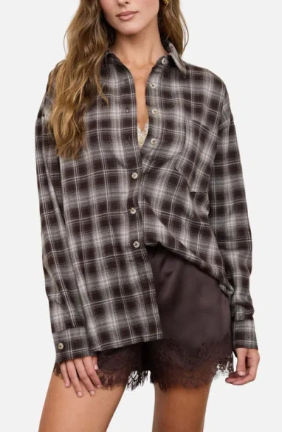 Blu Pepper Plaid Long Sleeve Button Shirt In Multi