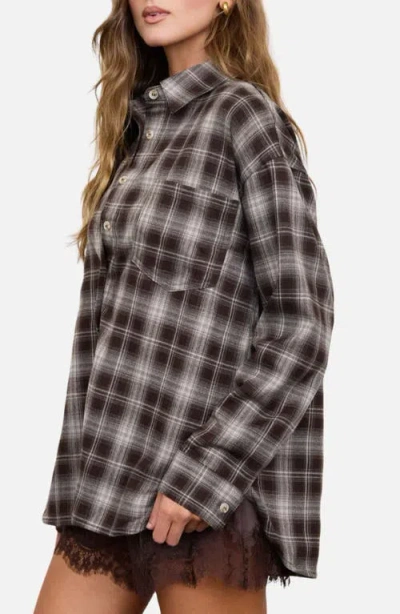 Blu Pepper Plaid Long Sleeve Button Shirt In Multi