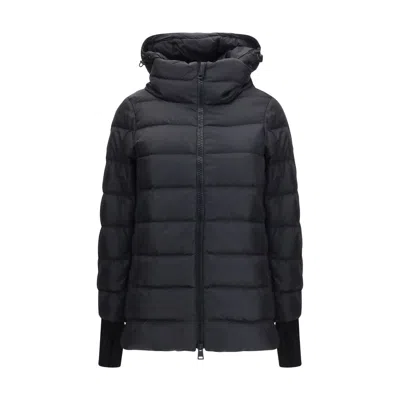 Herno Hooded Polyester Puffer Down Jacket In Black