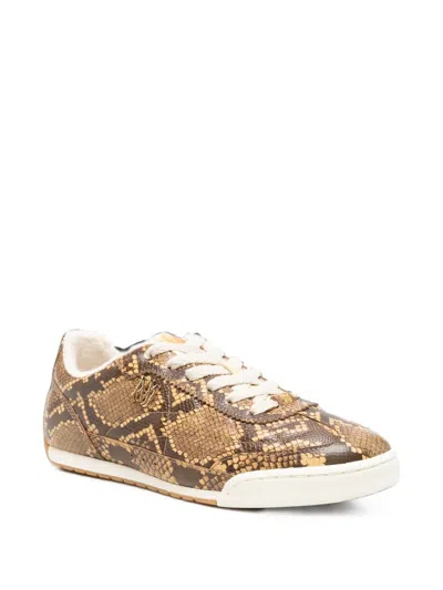 Amiri Python-embossed Leather Low-top Sneakers In Brown