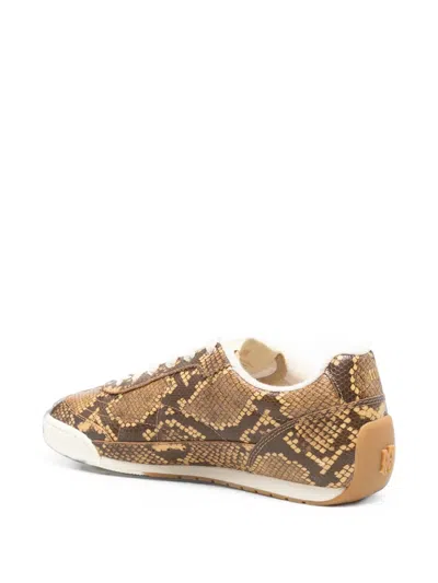 Amiri Python-embossed Leather Low-top Sneakers In Brown
