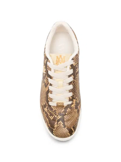 Amiri Python-embossed Leather Low-top Sneakers In Brown