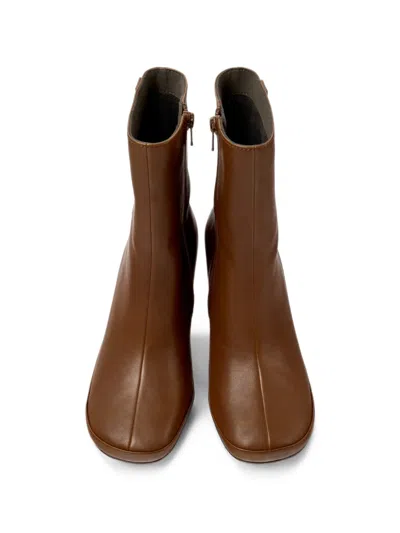 Camper Right Left Leather Ankle Boots In Brown