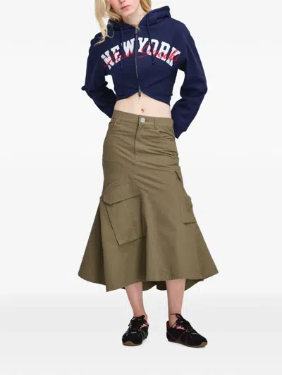 Marc Jacobs Cargo Midi Skirt In Green