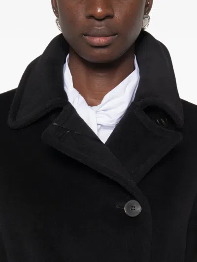 Marella Belted Wool Coat In Black