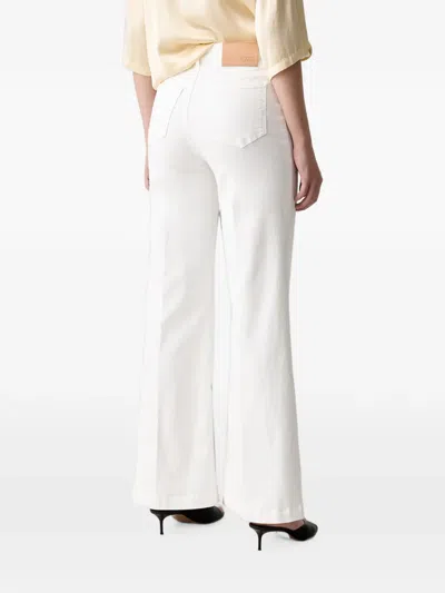 Vicolo Button-embellished Jeans In White