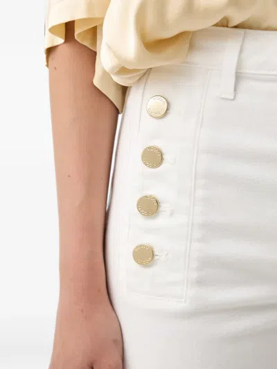 Vicolo Button-embellished Jeans In White