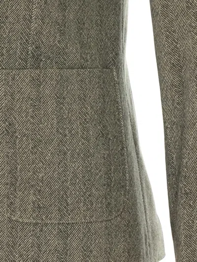 Circolo 1901 Herringbone-pattern Blazer In Gray