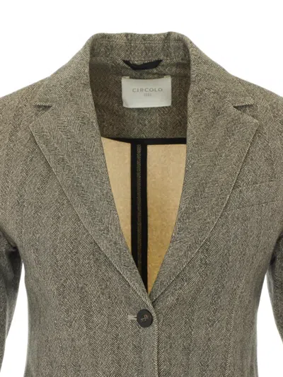 Circolo 1901 Herringbone-pattern Blazer In Gray