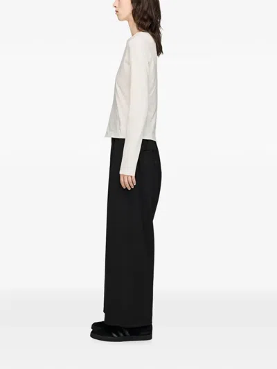 Y-3 Fitted Long Sleeve T-shirt In White