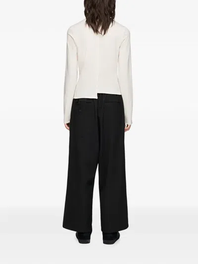 Y-3 Fitted Long Sleeve T-shirt In White