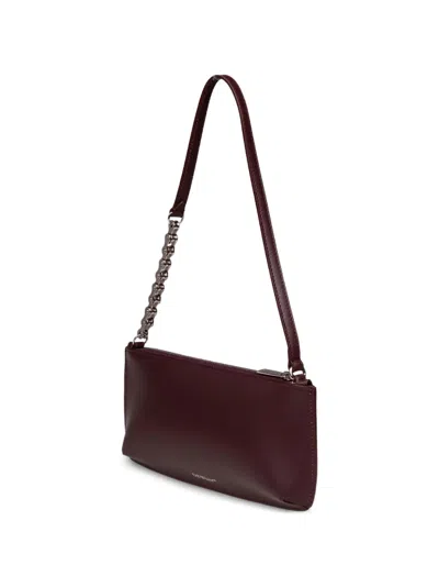 Off-white Jitney Flat Leather Shoulder Bag In Brown