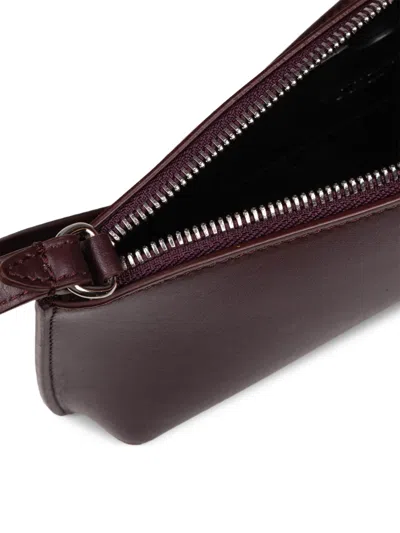 Off-white Jitney Flat Leather Shoulder Bag In Brown