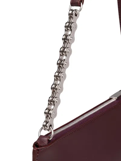 Off-white Jitney Flat Leather Shoulder Bag In Brown