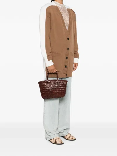 Dragon Diffusion Gora Mini Woven Leather Tote In Brown