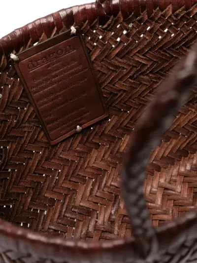 Dragon Diffusion Gora Mini Woven Leather Tote In Brown