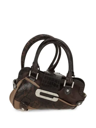 August Barron Tote Bag Mit Python-print In Brown