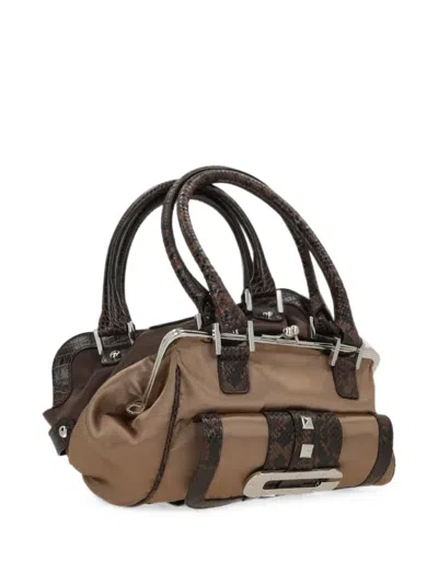 August Barron Tote Bag Mit Python-print In Brown