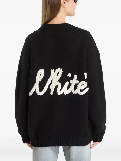 Off-white Embroidered Script-logo Sweater In Black