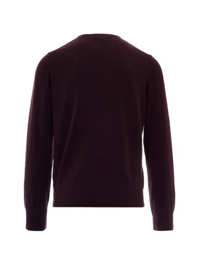 Lacoste Embroidered Loopback Cotton Sweatshirt In Burgundy