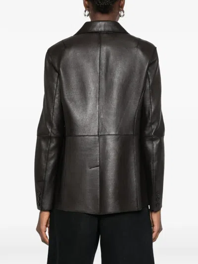 P.a.r.o.s.h Leather Suit Jacket In Black