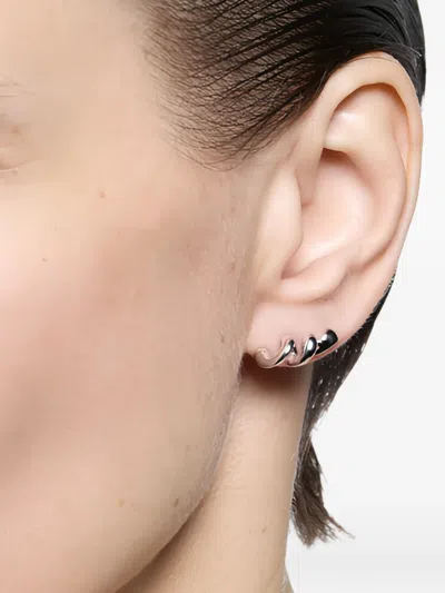 Maria Black Coil Stud Earring In Silver