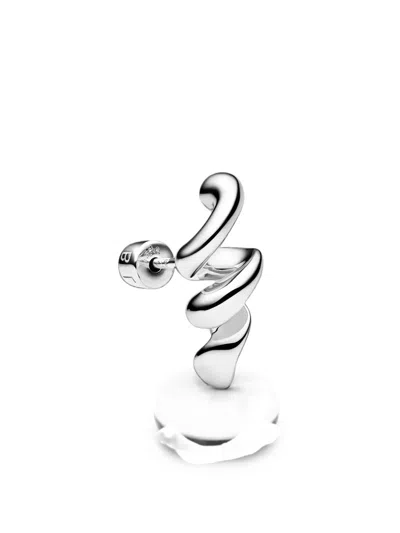 Maria Black Coil Stud Earring In Silver