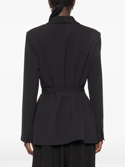 Imperial Belted Shawl-lapel Jacket In Black