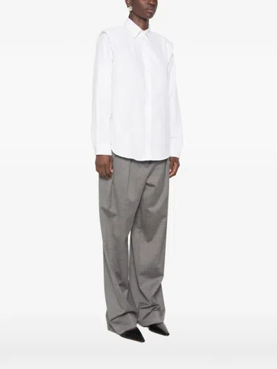 Dixie Padded-shoulder Shirt In White