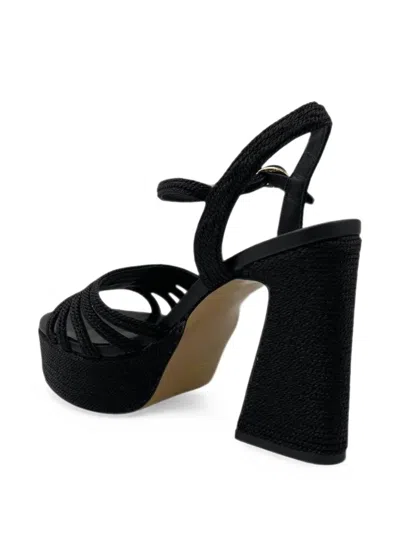 Emanuélle Vee Giunone Raffia Platform Sandals In Black