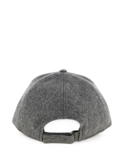 Ballantyne Wool Blend Monogram Patch Baseball Cap In Gray