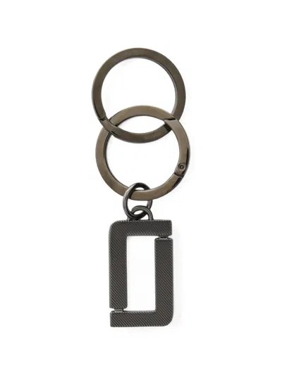 Lancel Double L Keyring In Gray