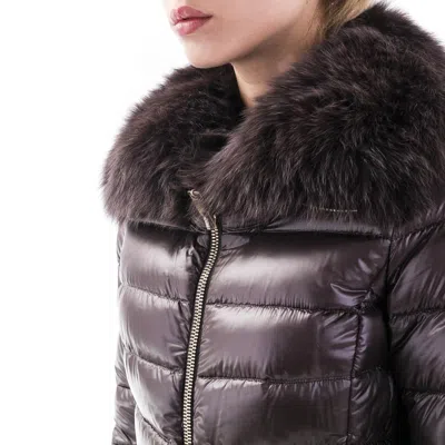 Herno Zippered Long Down Jacket In Brown