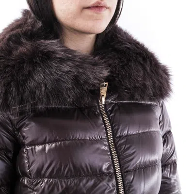 Herno Zippered Long Down Jacket In Brown