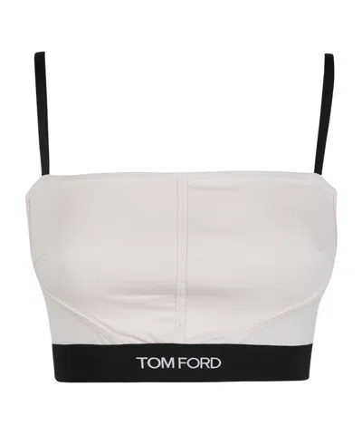 Tom Ford Modal Bra With Design And Adjustable Straps In Gray