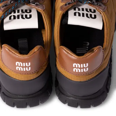 Miu Miu Technical Fabric And Leather Sneakers In Multi