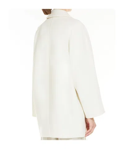 Max Mara Long-sleeved Coat In White