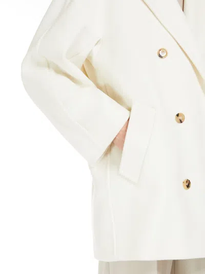 Max Mara Long-sleeved Coat In White