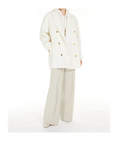 Max Mara Long-sleeved Coat In White