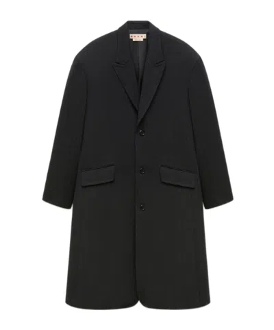 Marni Deep Grey Tweed Oversized Coat In Multi