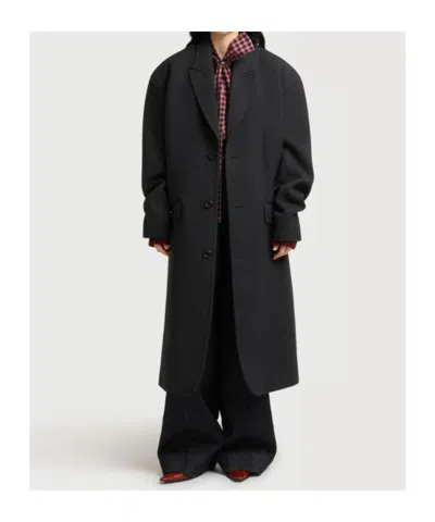 Marni Deep Grey Tweed Oversized Coat In Multi