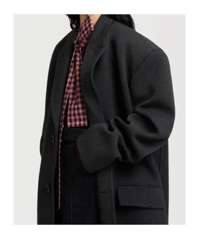 Marni Deep Grey Tweed Oversized Coat In Multi