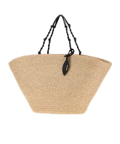 Jil Sander Raffia Large Tangle Bucket Handbag In Pattern