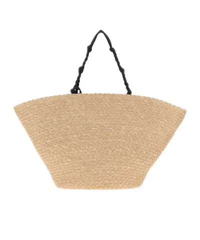 Jil Sander Raffia Large Tangle Bucket Handbag In Pattern