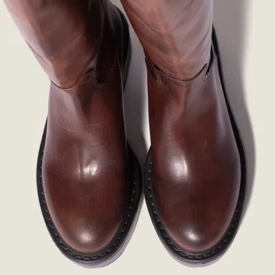 Miu Miu Logo Leather Boots In Multi