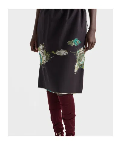 Prada Devore Poplin Midi-skirt In Black