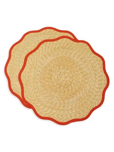 La Doublej Straw Cloud Placemats Set Of 2 In Brown