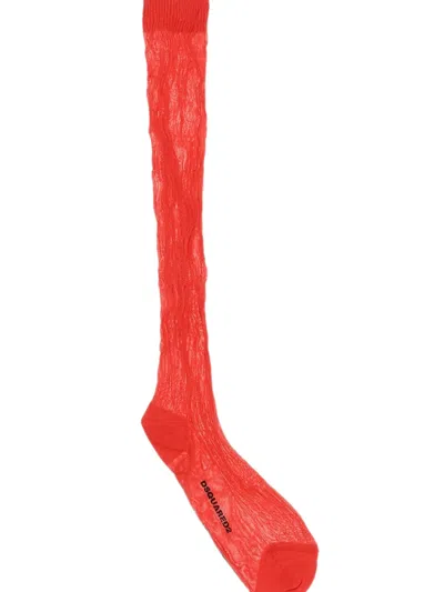 Dsquared2 Knee-high Socks In Red